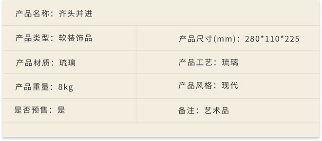 新中式家具軟裝設計,琉璃擺件,齊頭并進詳情.jpg